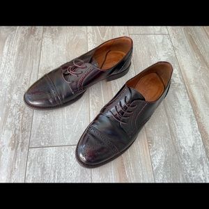 Madewell burgundy Oxford flats
